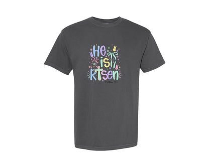 brand:Comfort Colors|color:Pepper|He Is Risen Easter Easter Graphic T-Shirt