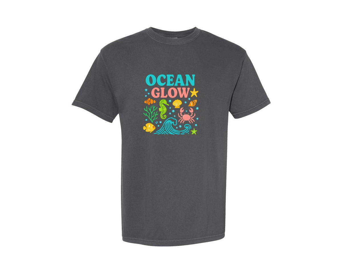 brand:Comfort Colors|color:Pepper|Ocean Glow Underwater Summer T Shirt Graphic T-Shirt