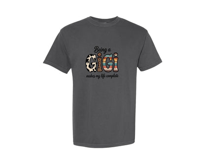 brand:Comfort Colors|color:Pepper|Rustic Gigi Western Design 3 Graphic T-Shirt