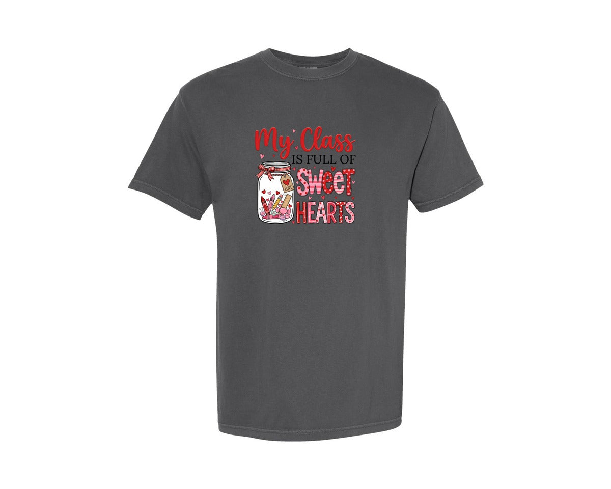 brand:Comfort Colors|color:Pepper|My Class Is Full Of Sweethearts 5 Graphic T-Shirt