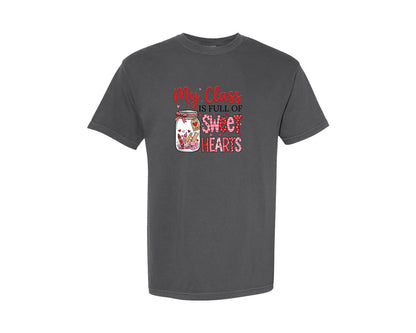 brand:Comfort Colors|color:Pepper|My Class Is Full Of Sweethearts 5 Graphic T-Shirt