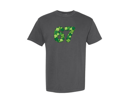 brand:Comfort Colors|color:Pepper|Funny Shamrock 67 St Patricks Day Graphic T-Shirt