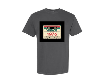 brand:Comfort Colors|color:Pepper|Vintage 1976 Birthday Retro T Shirt Graphic T-Shirt