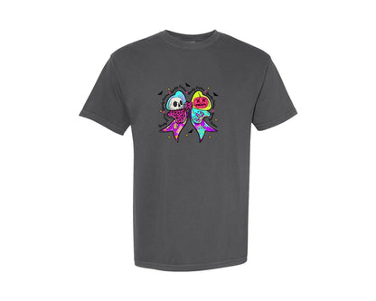 brand:Comfort Colors|color:Pepper|Halloween Coquette Bow 32 Graphic T-Shirt