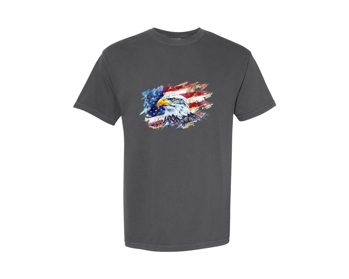 brand:Comfort Colors|color:Pepper|Eagle Usa Flag America 4Th Of July Graphic T-Shirt