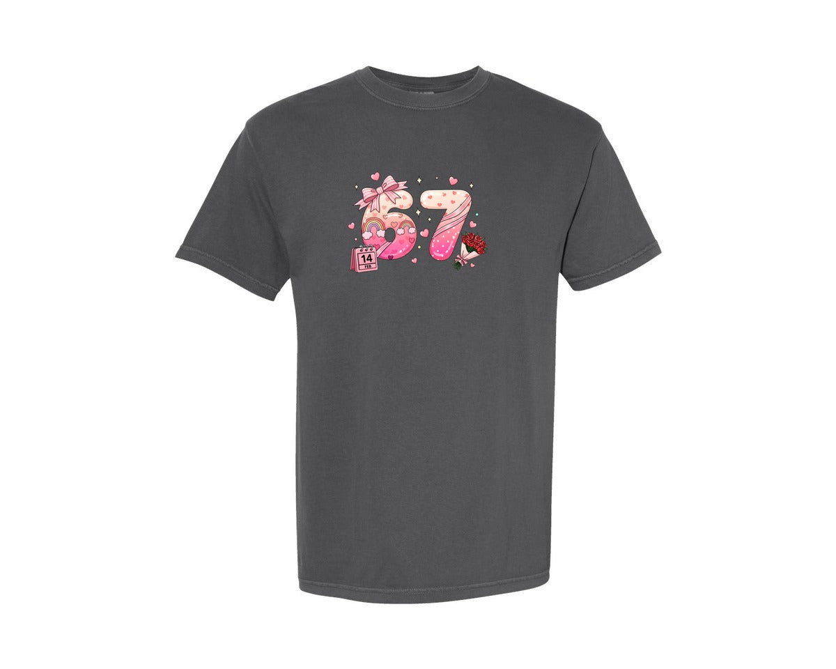 brand:Comfort Colors|color:Pepper|67 Valentine Graphic T-Shirt
