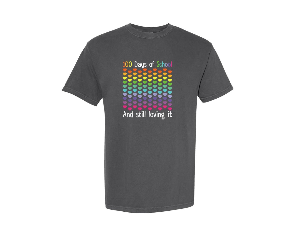 brand:Comfort Colors|color:Pepper|100 Days Of School And Still Loving It 3 Graphic T-Shirt