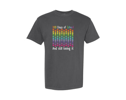 brand:Comfort Colors|color:Pepper|100 Days Of School And Still Loving It 3 Graphic T-Shirt