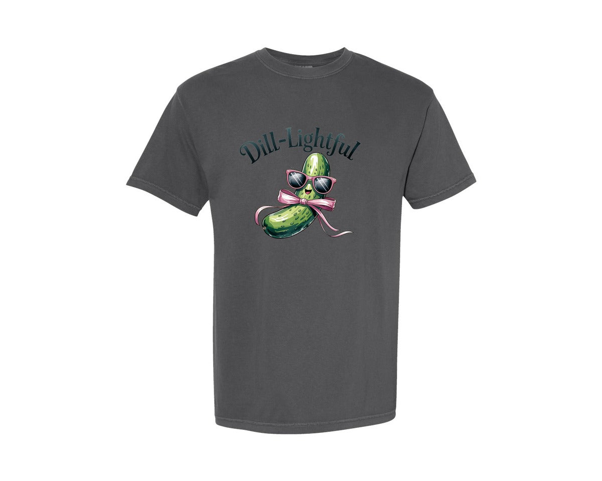 brand:Comfort Colors|color:Pepper|Dill Lightful Funny Pickle 2 Graphic T-Shirt
