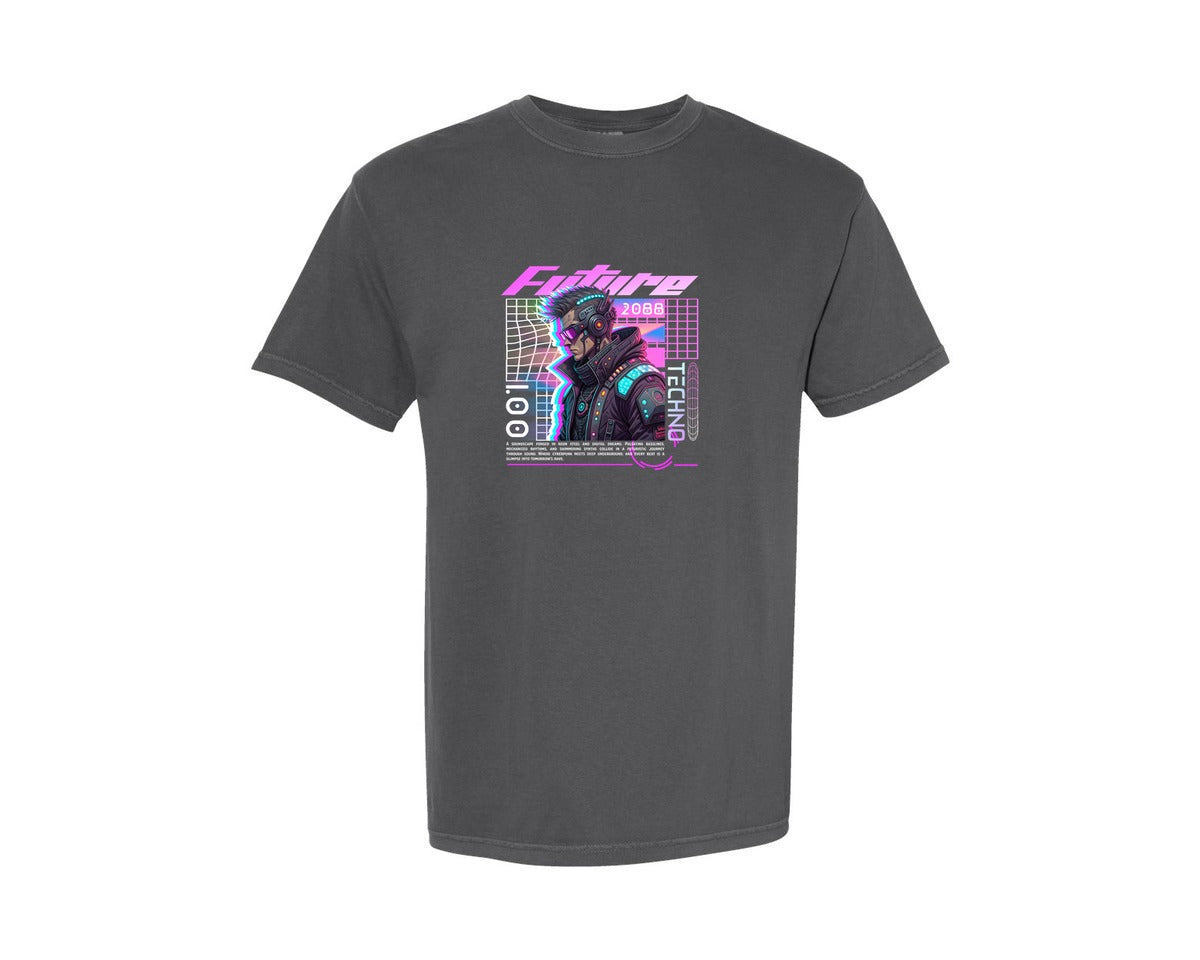 brand:Comfort Colors|color:Pepper|Urban Cyberpunk Streetwear T Shirt Design Graphic T-Shirt