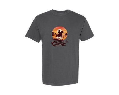 brand:Comfort Colors|color:Pepper|Little Cowboy Western Horse Riding 3 Graphic T-Shirt