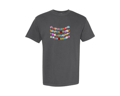 brand:Comfort Colors|color:Pepper|Preppy 100 Days School Bracelet 2 Graphic T-Shirt