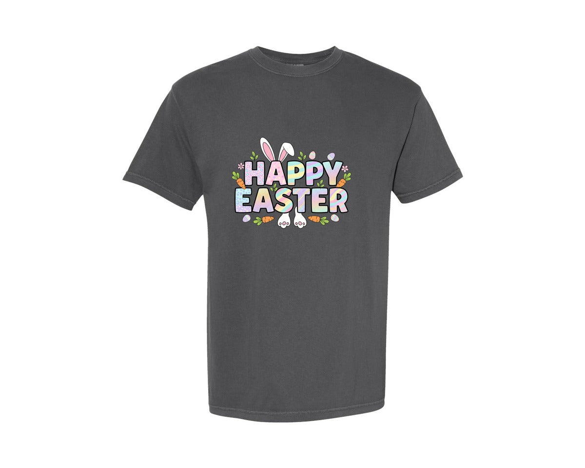 brand:Comfort Colors|color:Pepper|Happy Easter Bunny 19 Graphic T-Shirt