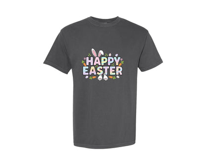 brand:Comfort Colors|color:Pepper|Happy Easter Bunny 19 Graphic T-Shirt