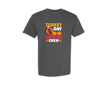brand:Comfort Colors|color:Pepper|Turkey Day Cooking Crew Design Graphic T-Shirt