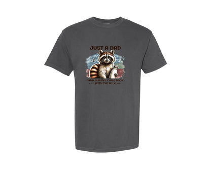 brand:Comfort Colors|color:Pepper|Funny Raccoon Dad Graphic T-Shirt