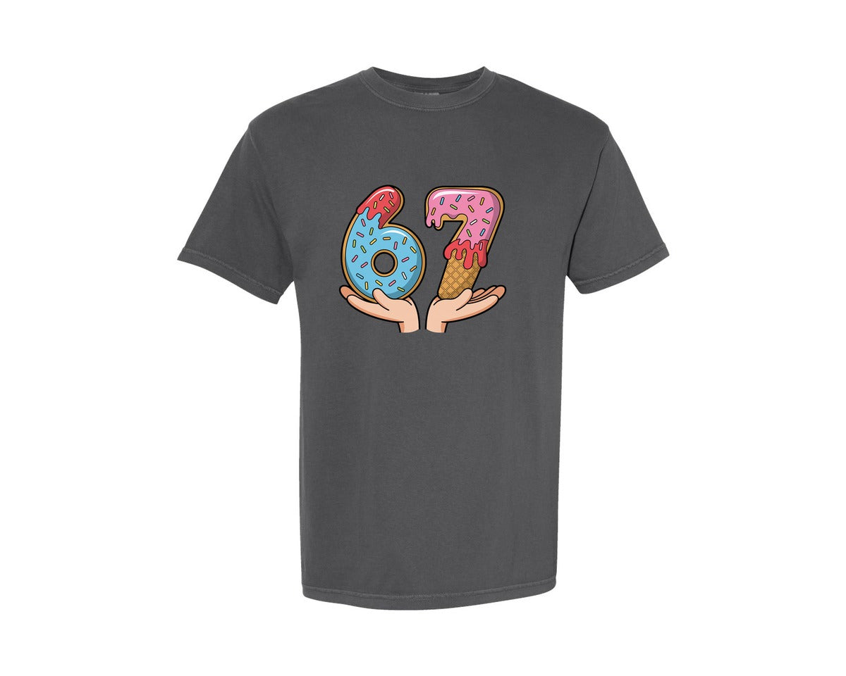 brand:Comfort Colors|color:Pepper|Funny Six Seven 6 7 Meme Christmas Ice Graphic T-Shirt