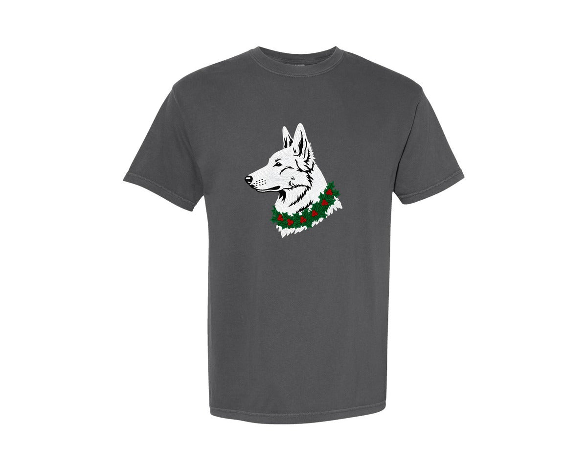brand:Comfort Colors|color:Pepper|White Swiss Shepherd Dog Faces Graphic T-Shirt