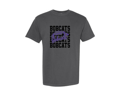 brand:Comfort Colors|color:Pepper|Bobcats Football Shirt Sports Team 4 Graphic T-Shirt