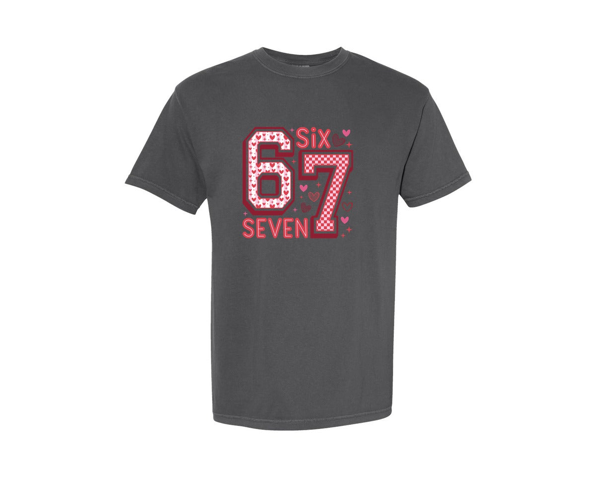 brand:Comfort Colors|color:Pepper|Funny 6 7 Valentines Six Seven Graphic T-Shirt