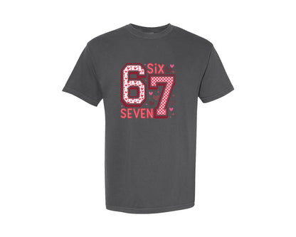 brand:Comfort Colors|color:Pepper|Funny 6 7 Valentines Six Seven Graphic T-Shirt