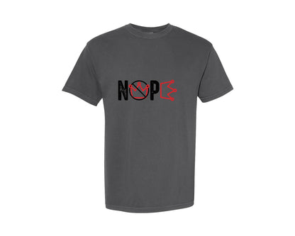 brand:Comfort Colors|color:Pepper|No Kings Protest Sign Nope Graphic T-Shirt