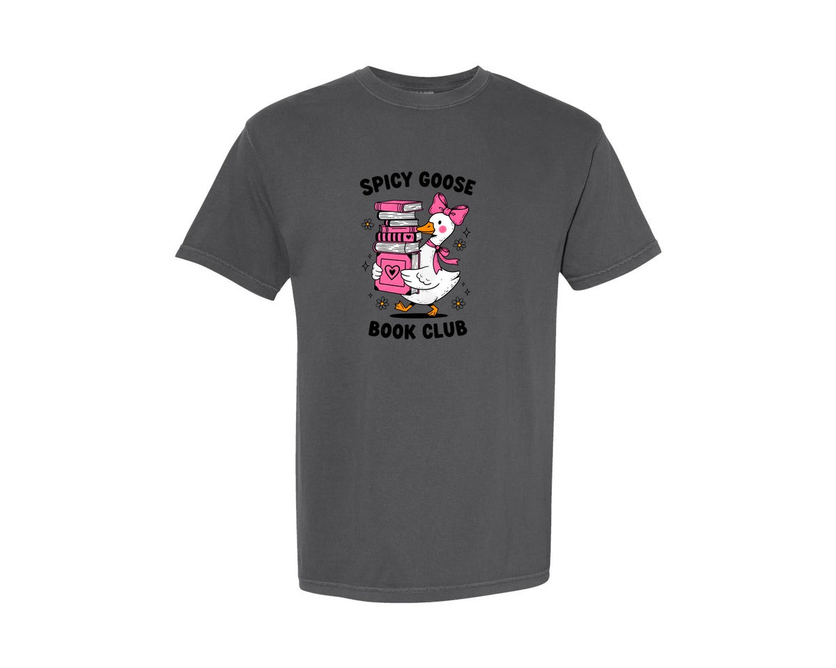 brand:Comfort Colors|color:Pepper|Spicy Goose Book Club Goose Graphic T-Shirt