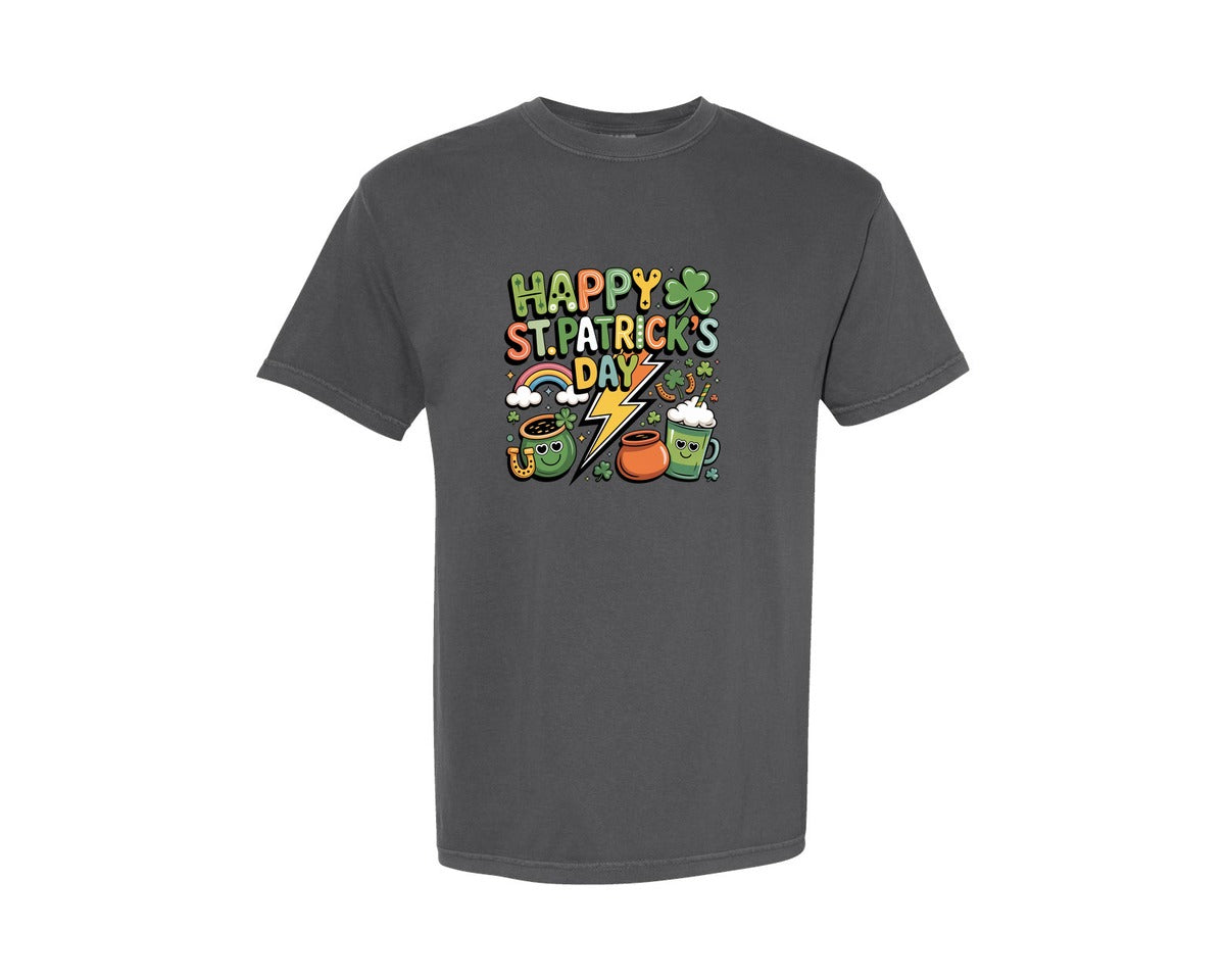 brand:Comfort Colors|color:Pepper|St Patricks Day Cute Irish Coffee Graphic T-Shirt