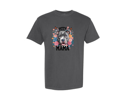 brand:Comfort Colors|color:Pepper|Pitty Mama Cute Pitbull Dog Graphic T-Shirt