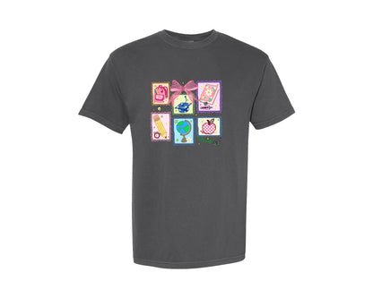 brand:Comfort Colors|color:Pepper|Preppy Teacher Back To School Graphic T-Shirt