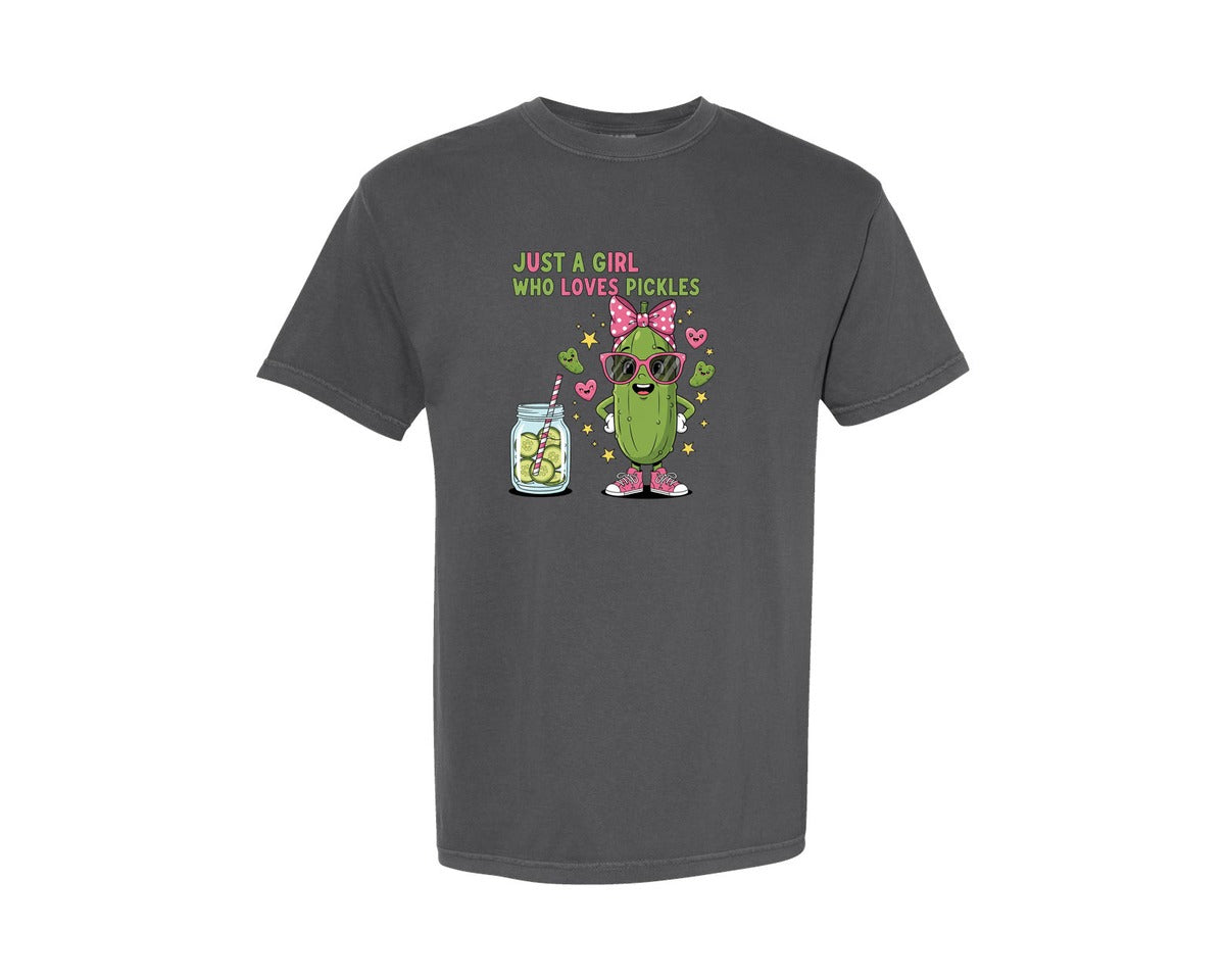 brand:Comfort Colors|color:Pepper|Funny Pickle Queen T Shirt Design Graphic T-Shirt