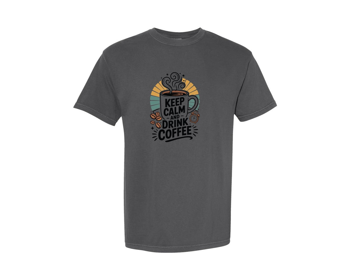 brand:Comfort Colors|color:Pepper|Keep Calm And Drink Coffee 28 Graphic T-Shirt