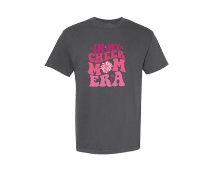 brand:Comfort Colors|color:Pepper|In My Cheer Mom Era Trendy Mama Graphic T-Shirt