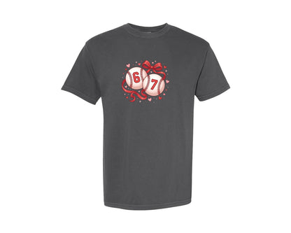 brand:Comfort Colors|color:Pepper|Funny Valentine Baseball 67 Graphic T-Shirt