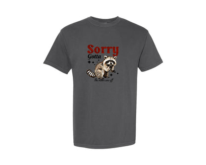 brand:Comfort Colors|color:Pepper|Funny Sarcastic Raccoon Animals Graphic T-Shirt