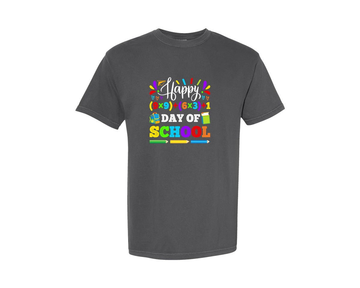 brand:Comfort Colors|color:Pepper|Happy 100 Day Of School Graphic T-Shirt