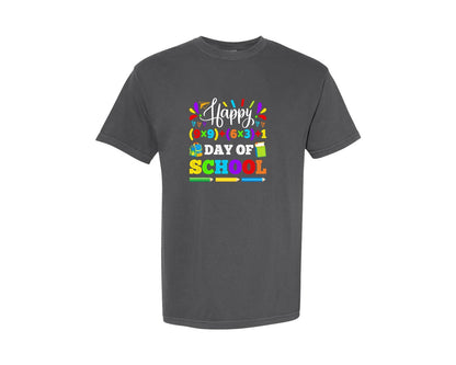 brand:Comfort Colors|color:Pepper|Happy 100 Day Of School Graphic T-Shirt