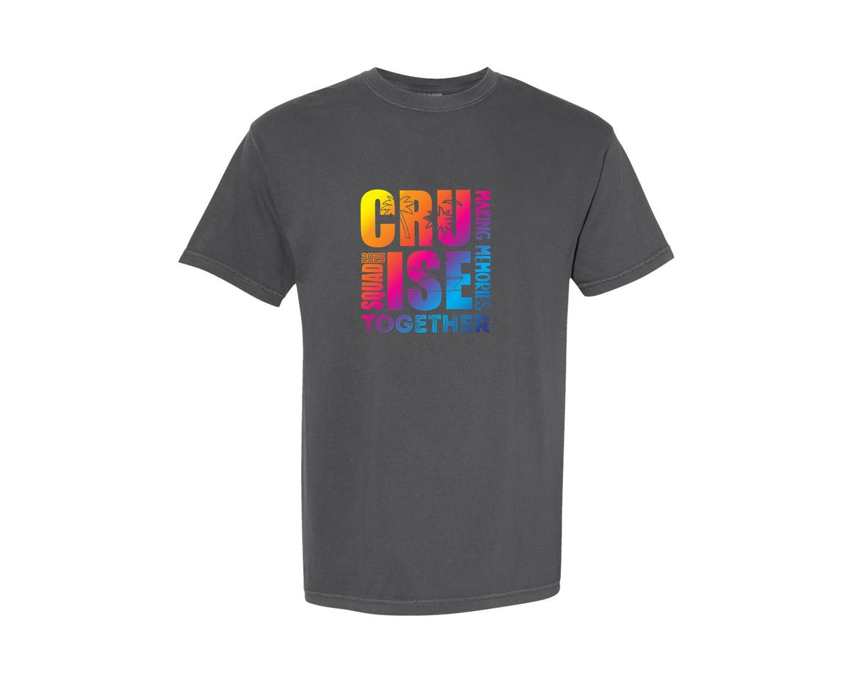 brand:Comfort Colors|color:Pepper|Cruise Squad 2025Family Cruise Trip 2 Graphic T-Shirt