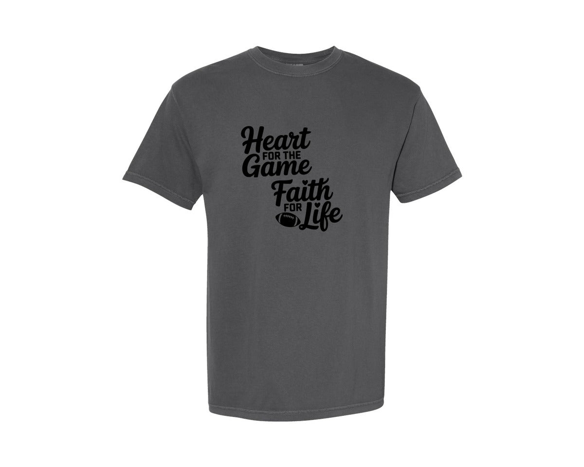 brand:Comfort Colors|color:Pepper|Faith X Football Of 20 Graphic T-Shirt