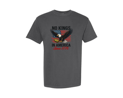 brand:Comfort Colors|color:Pepper|No Kings In America Since 1776 4Th July 3 Graphic T-Shirt