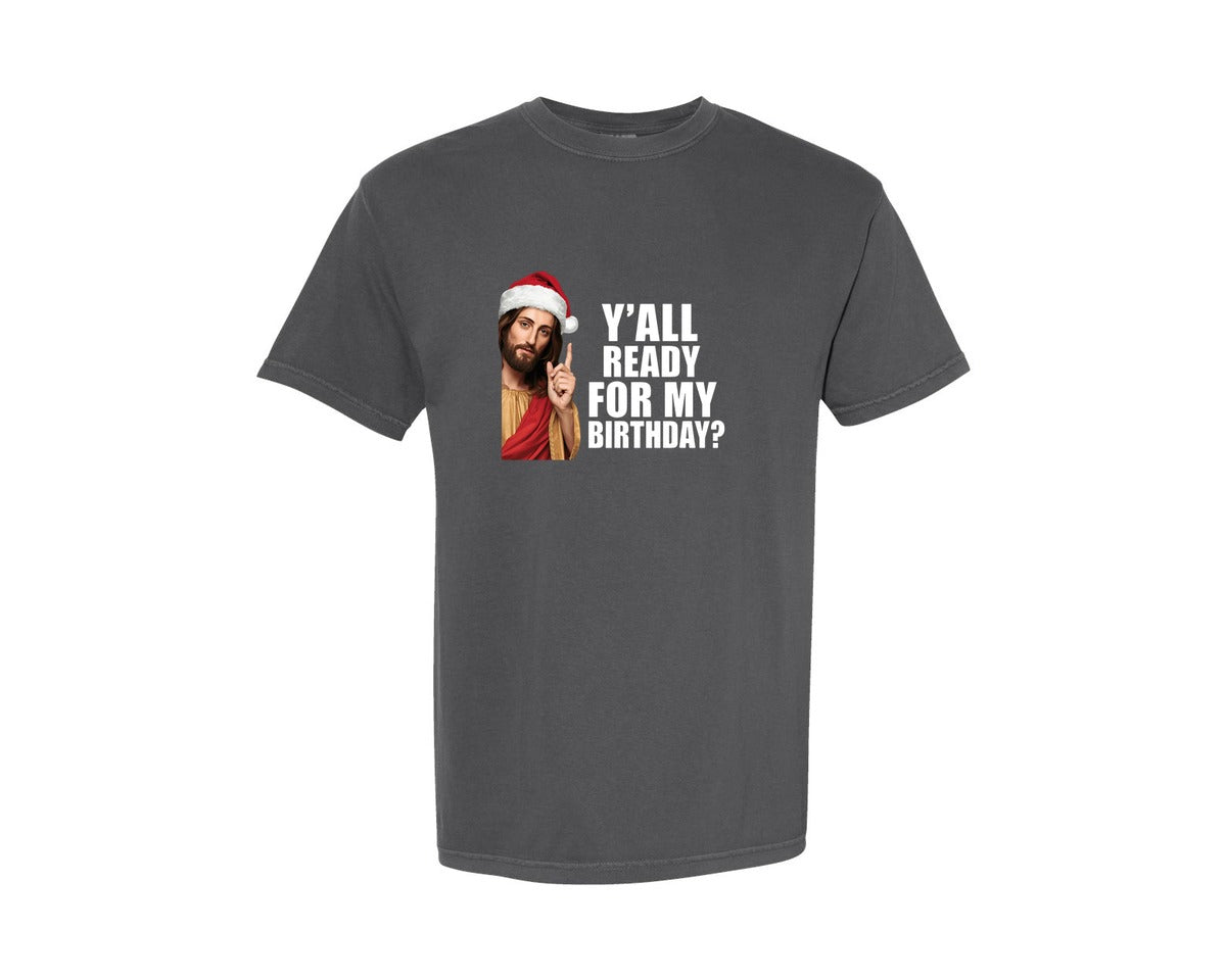 brand:Comfort Colors|color:Pepper|Jesus Christmas Funny Jesus Graphic T-Shirt