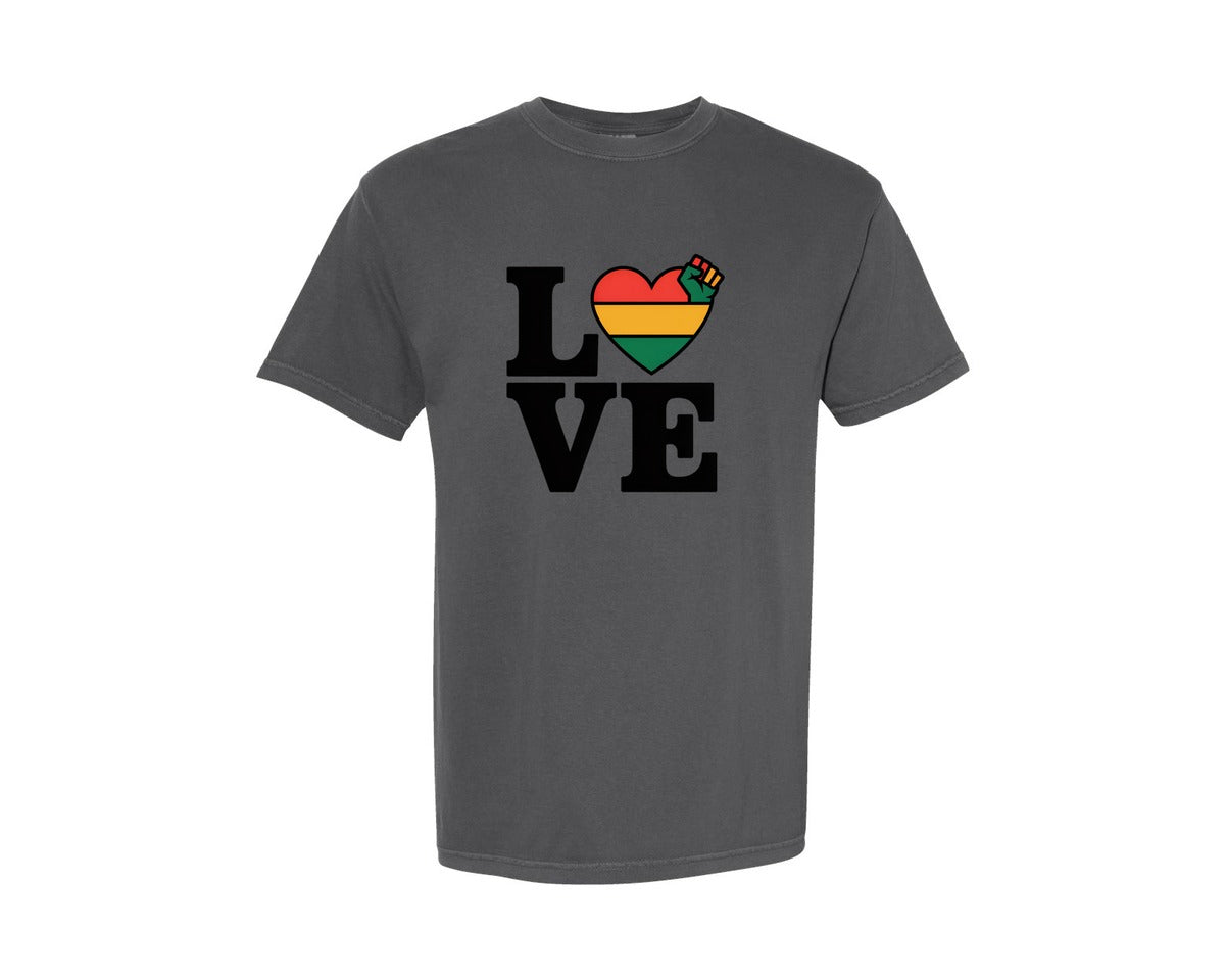 brand:Comfort Colors|color:Pepper|Love Black History Month Graphic T-Shirt