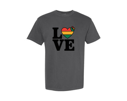 brand:Comfort Colors|color:Pepper|Love Black History Month Graphic T-Shirt