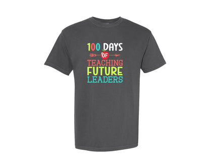 brand:Comfort Colors|color:Pepper|100 Days School Teacher Shirt Graphic T-Shirt
