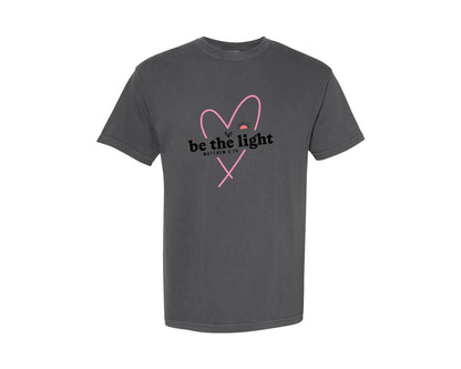 brand:Comfort Colors|color:Pepper|Be The Light Mathew 514 Popular 2 Graphic T-Shirt