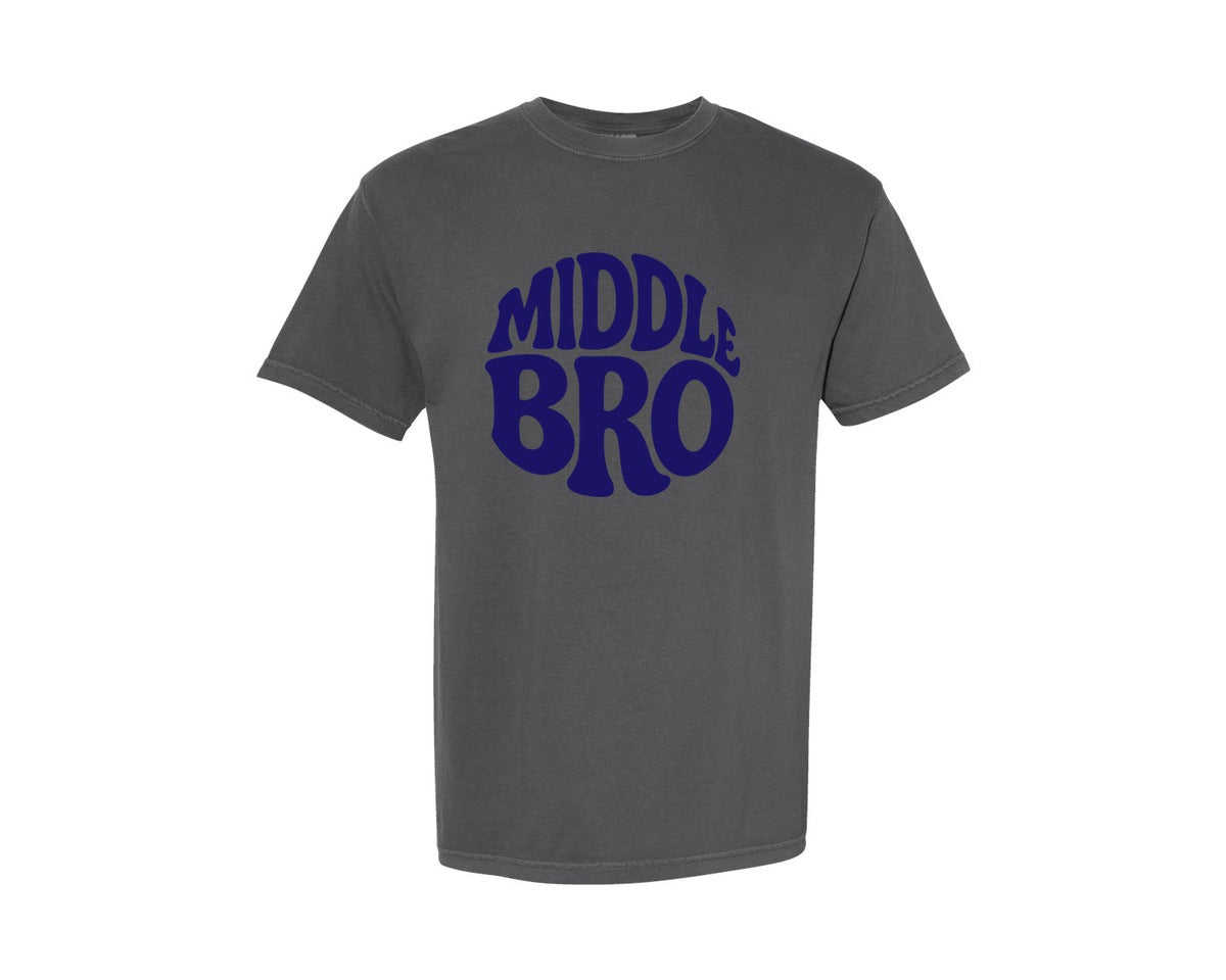 brand:Comfort Colors|color:Pepper|Retro Middle Bro Brother Design Graphic T-Shirt