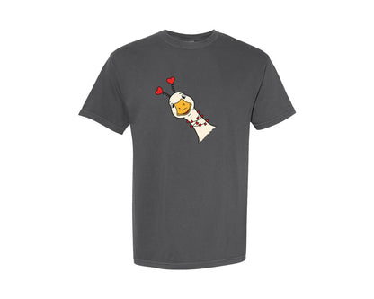 brand:Comfort Colors|color:Pepper|Valentine Day Goose Graphic T-Shirt