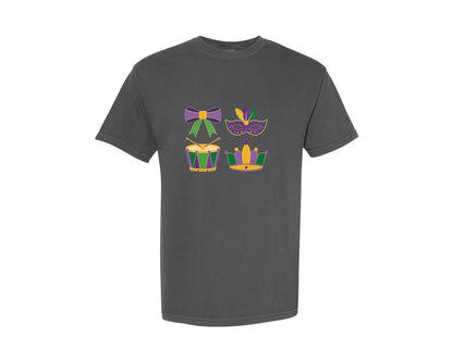brand:Comfort Colors|color:Pepper|Mardi Gras Coquette Festival Graphic T-Shirt