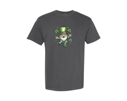brand:Comfort Colors|color:Pepper|Happy Dancing Leprechaun St Patrick Graphic T-Shirt