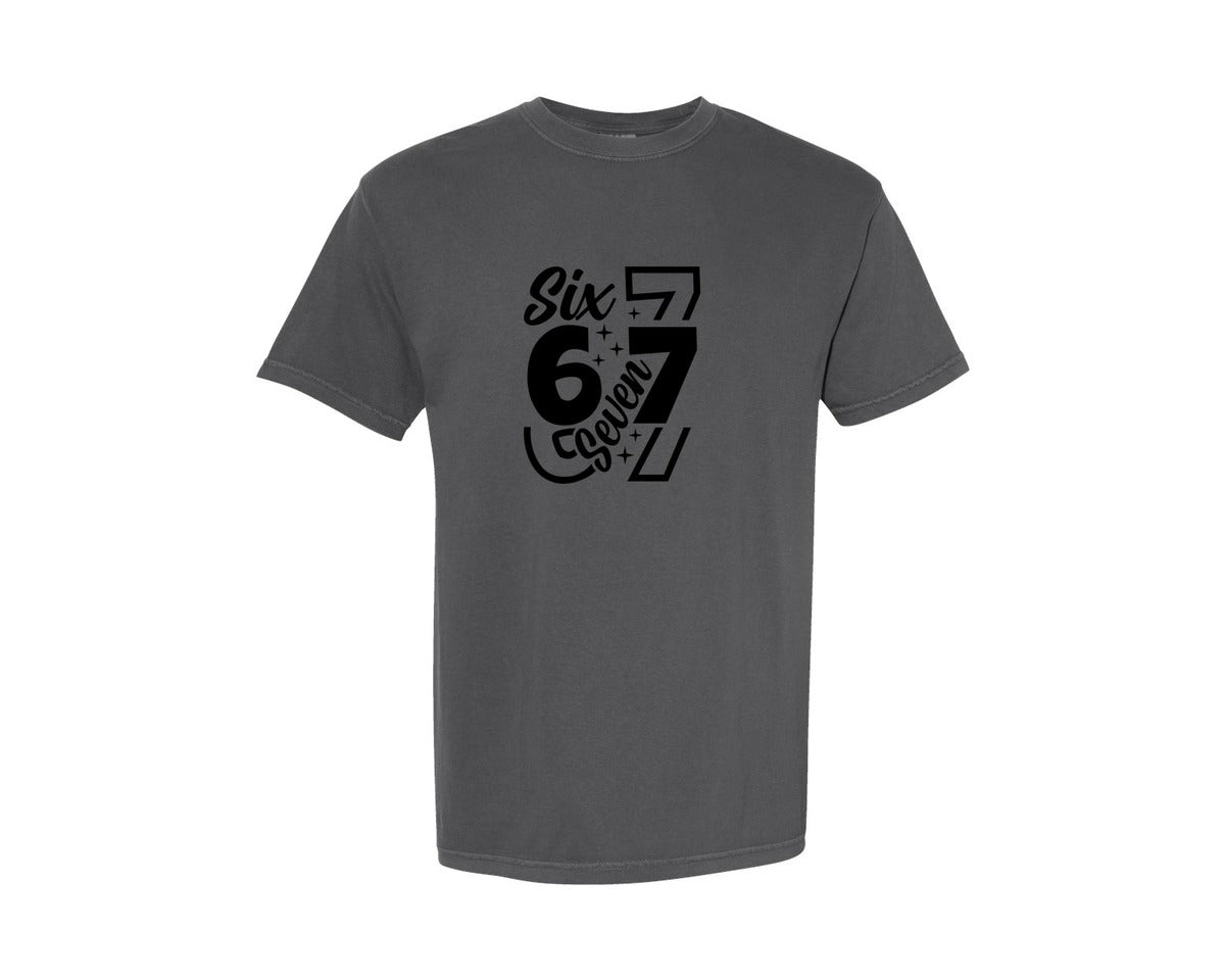 brand:Comfort Colors|color:Pepper|6 7 Six Seven Funny Meme Saying Graphic T-Shirt